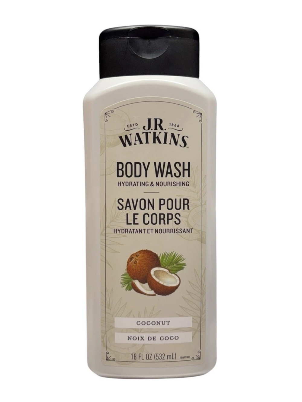J.R. JR Watkins Body Wash COCONUT Hydrating & Nourishing Cruelty Free